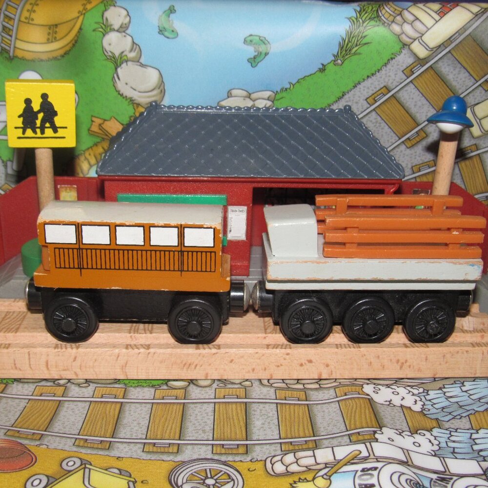 Thomas Wooden Railway Train Engine Track Catherine with Truck